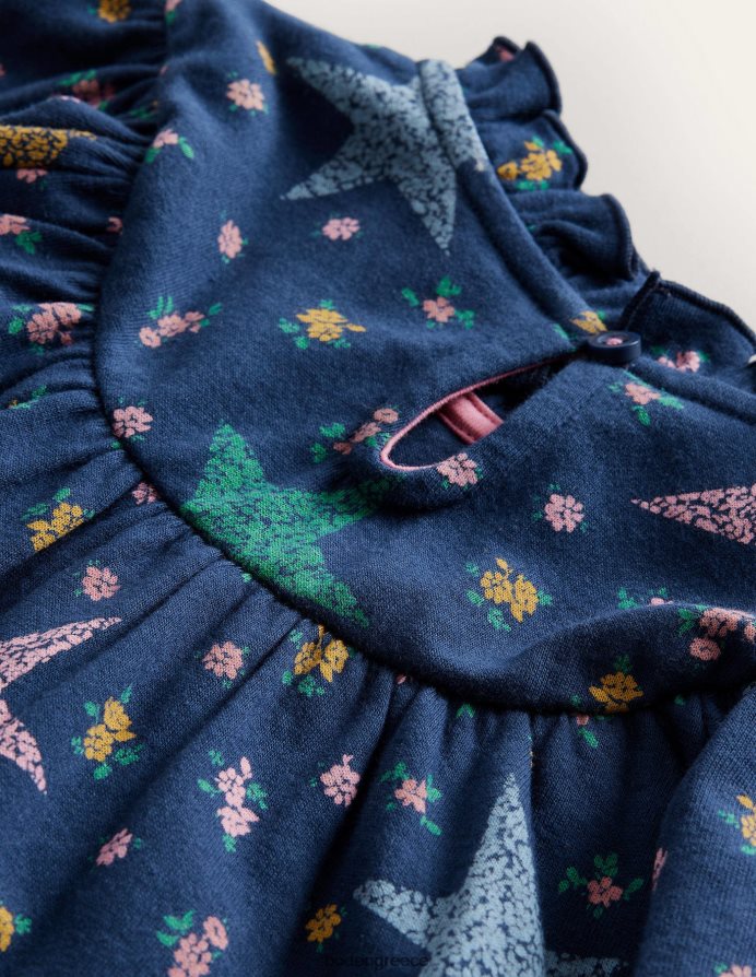 κολλεγιακό ναυτικό αστέρι φλοράλ είδη ένδυσης ελαφρύ φόρεμα εφίδρωσης Boden μωρό 464PH83459