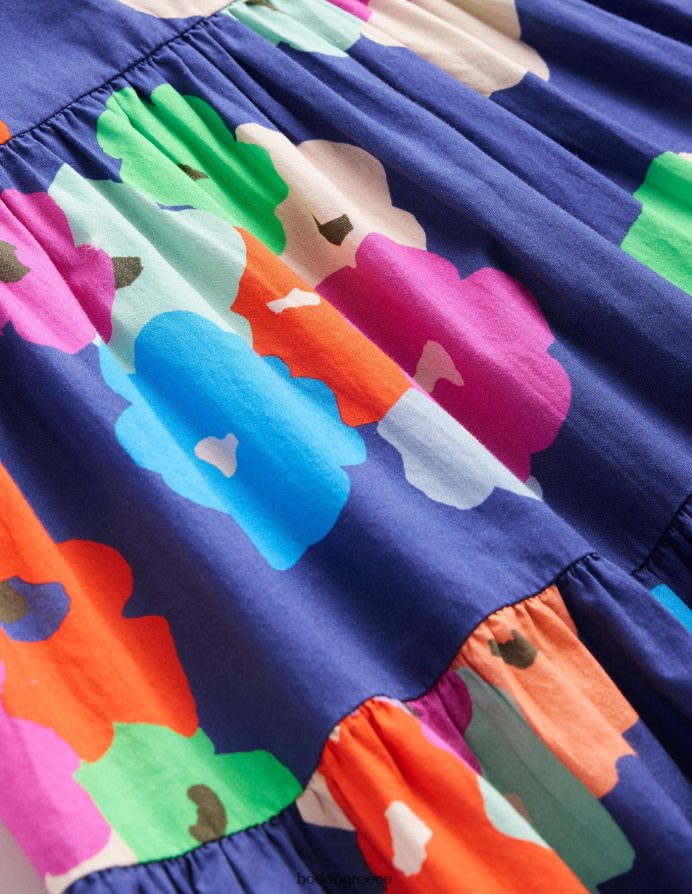 ναυτικό ζωγραφικό λουλουδάτο είδη ένδυσης βαμβακερό φόρεμα με στάμπα Boden μωρό 464PH8345