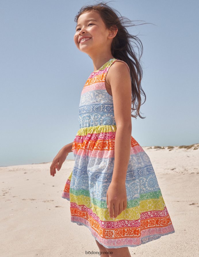 πολλαπλή λωρίδα ταπετσαρίας είδη ένδυσης φόρεμα σταυρωτό πίσω Boden μωρό 464PH83465