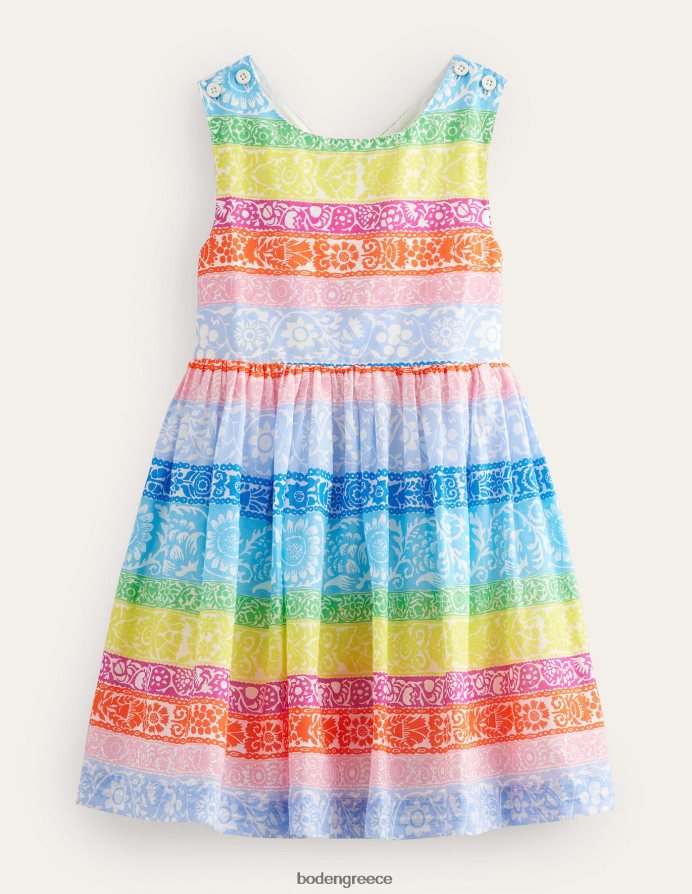 πολλαπλή λωρίδα ταπετσαρίας είδη ένδυσης φόρεμα σταυρωτό πίσω Boden μωρό 464PH83465