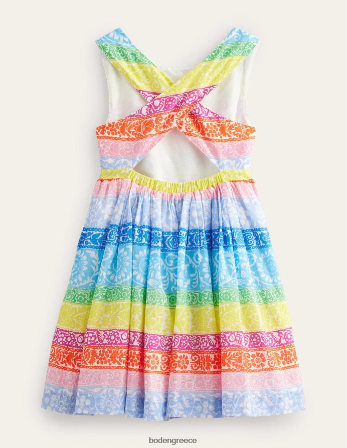 πολλαπλή λωρίδα ταπετσαρίας είδη ένδυσης φόρεμα σταυρωτό πίσω Boden μωρό 464PH83465