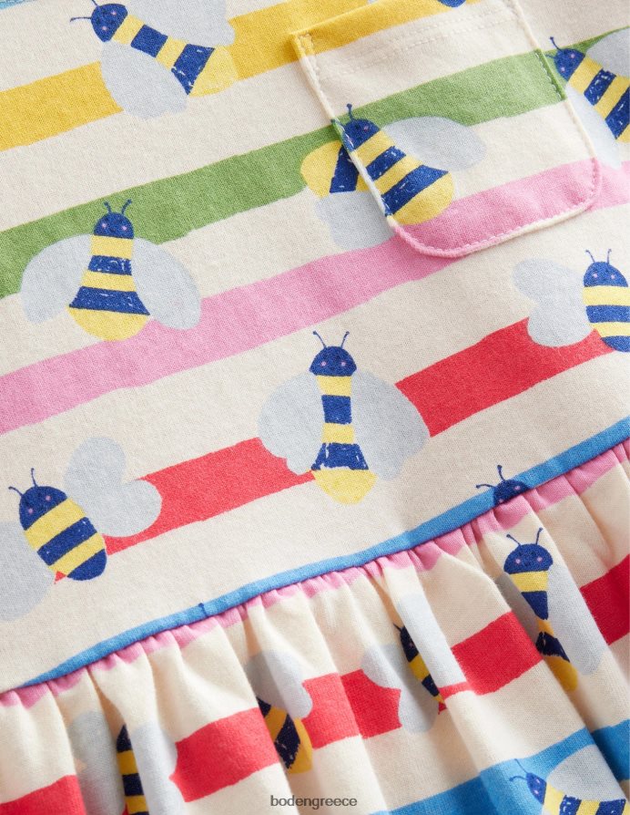 μέλισσα πολλαπλών λωρίδων είδη ένδυσης κοντομάνικο διασκεδαστικό φόρεμα ζέρσεϊ Boden μωρό 464PH83480