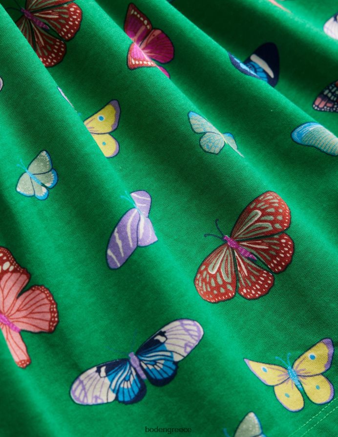 λιβάδι πράσινες πεταλούδες είδη ένδυσης κοντομάνικο διασκεδαστικό φόρεμα ζέρσεϊ Boden μωρό 464PH8349