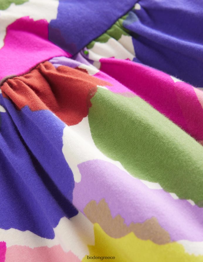 έμπλαστρο πολλαπλών χρωμάτων είδη ένδυσης κοντομάνικο διασκεδαστικό φόρεμα ζέρσεϊ Boden μωρό 464PH8350