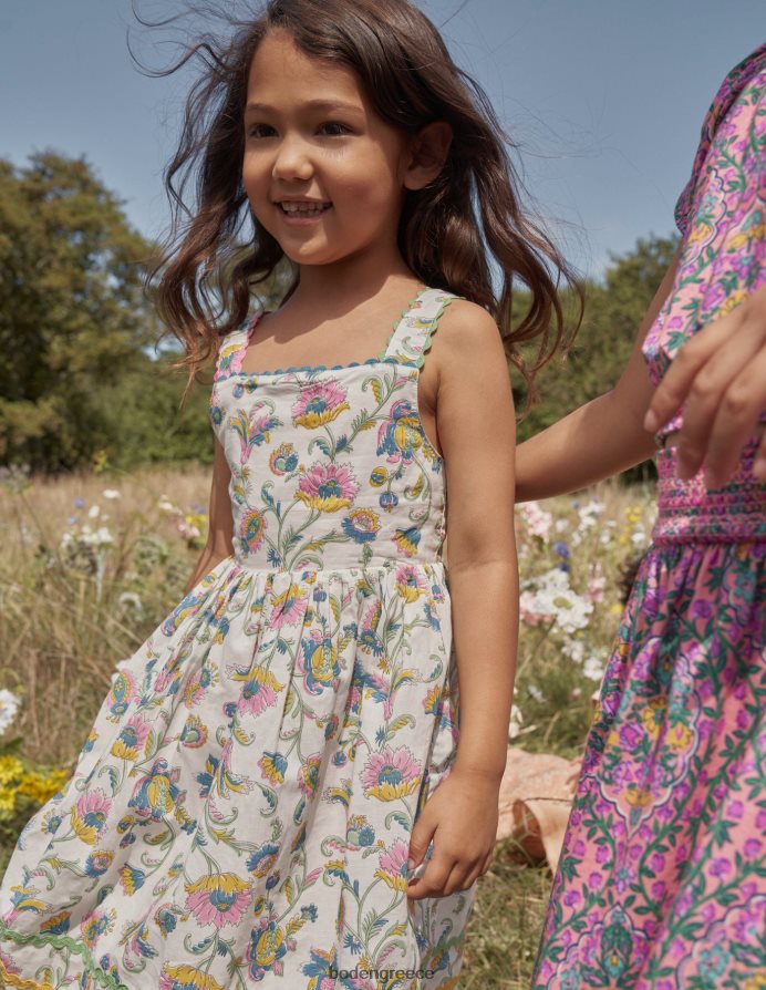 καλοκαιρινό κλήμα δαμασκηνιάς είδη ένδυσης βαμβακερό φόρεμα με φιόγκο Boden μωρό 464PH8358