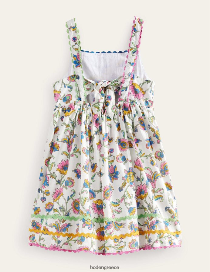 καλοκαιρινό κλήμα δαμασκηνιάς είδη ένδυσης βαμβακερό φόρεμα με φιόγκο Boden μωρό 464PH8358