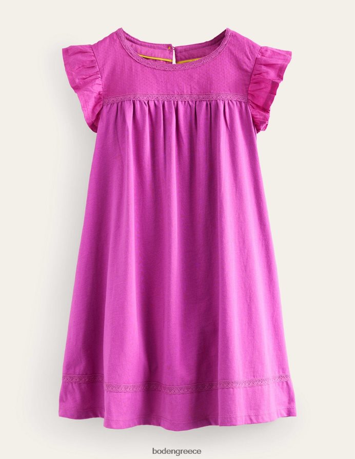 λαμπερή ορχιδέα μωβ είδη ένδυσης φόρεμα ζέρσεϊ με φτερούγισμα Boden μωρό 464PH8359