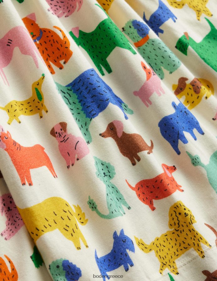 ιβουάρ παιχνιδιάρικα κουτάβια είδη ένδυσης μακρυμάνικο διασκεδαστικό φόρεμα ζέρσεϊ Boden μωρό 464PH8360