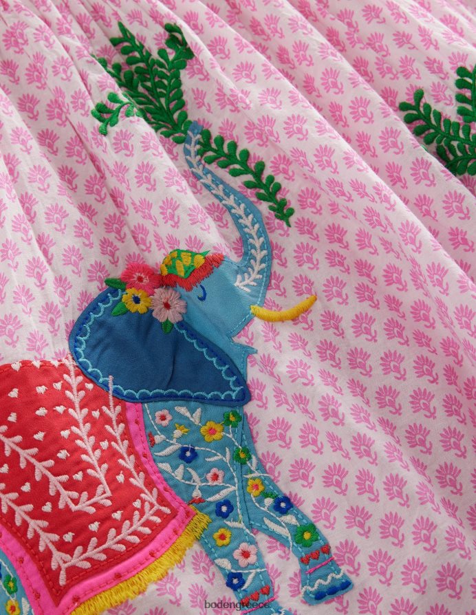 Ξύλο άνθη δαμασκηνιάς είδη ένδυσης απλικέ υφαντό φόρεμα Boden μωρό 464PH8367