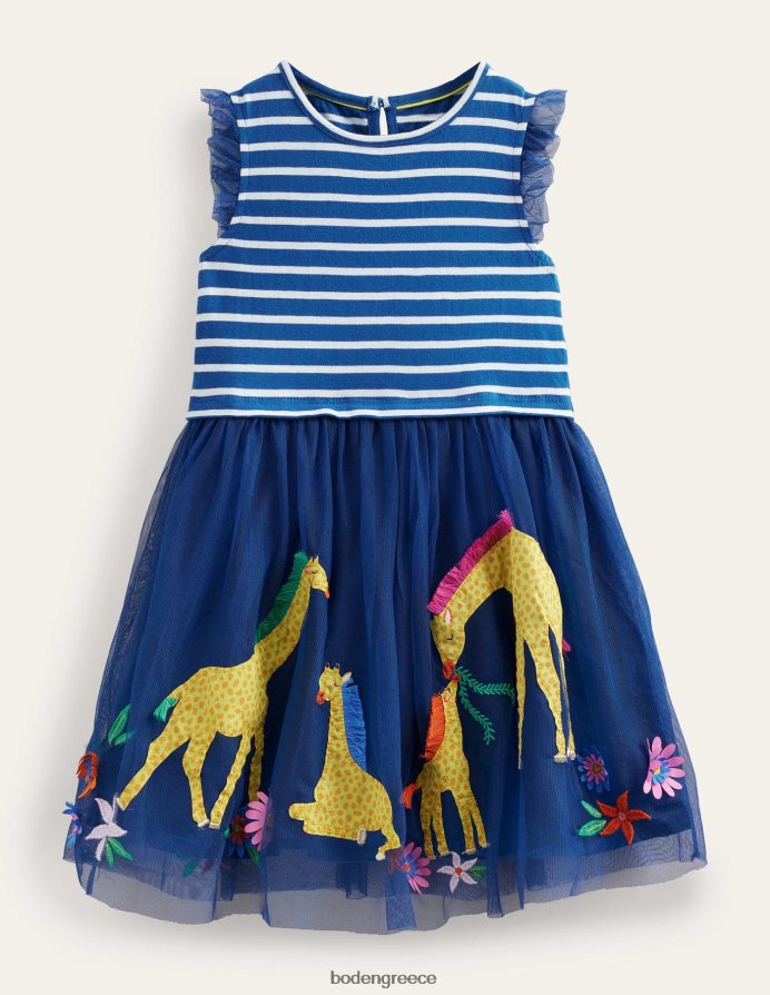 λωρίδα ζαφείρι & βανίλια είδη ένδυσης απλικέ φόρεμα από τούλι Boden μωρό 464PH8370