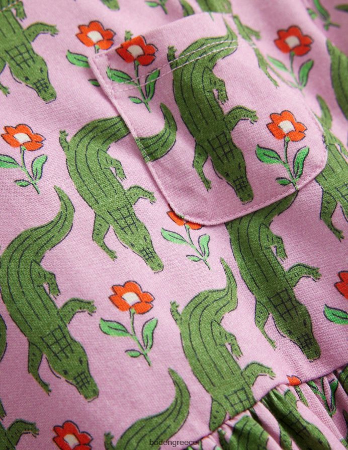 μαλακοί κρόκοι λεβάντας είδη ένδυσης κοντομάνικο διασκεδαστικό φόρεμα ζέρσεϊ Boden μωρό 464PH8372