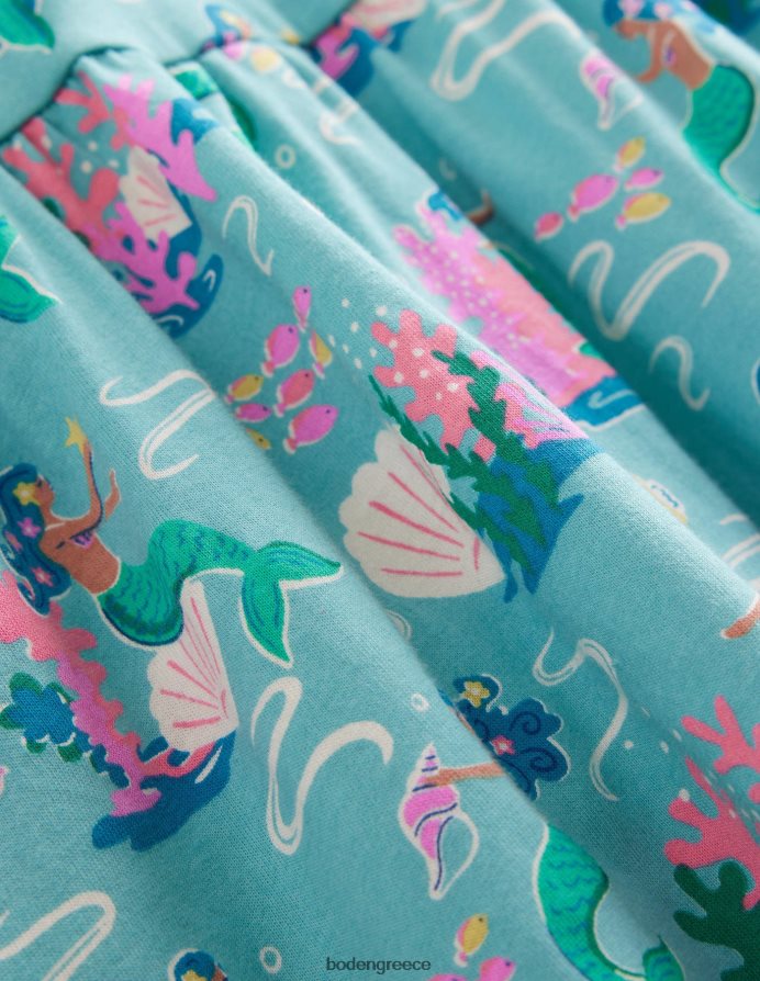 aqua sea blue γοργόνες είδη ένδυσης φόρεμα με φουσκωτά μανίκια Boden μωρό 464PH8364