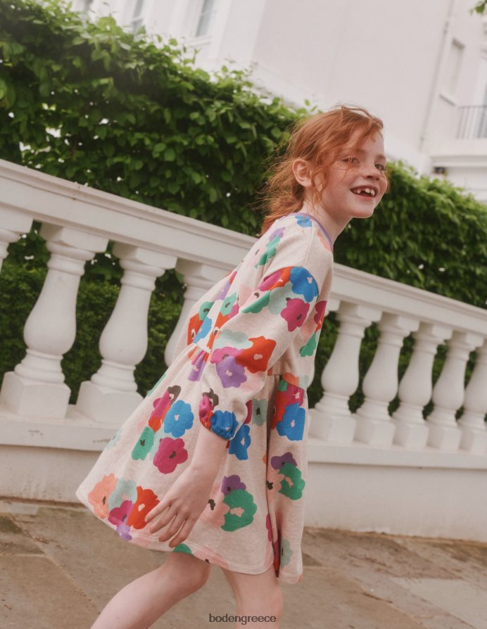 mutli αφηρημένη floral είδη ένδυσης χαλαρό εμπριμέ φόρεμα φούτερ Boden μωρό 464PH8361