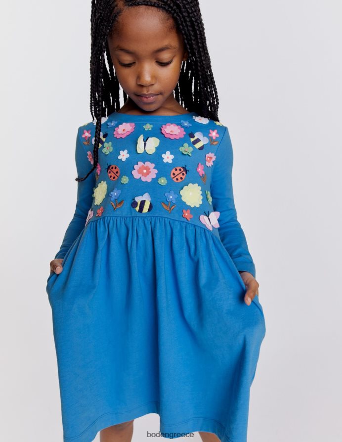 λουλουδάτο μπλε penzance είδη ένδυσης φόρεμα ζέρσεϊ φλουτερ Boden μωρό 464PH83384