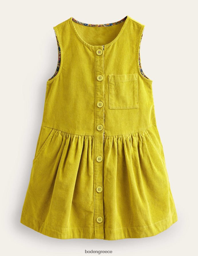 φραγκοστάφυλο κίτρινο είδη ένδυσης φόρεμα pinafore με κουμπί Boden μωρό 464PH8348
