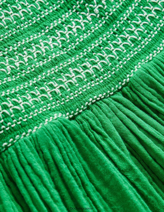 σχολικές πράσινες μαργαρίτες είδη ένδυσης υφαντό φόρεμα με smocked μπούστο Boden μωρό 464PH8346