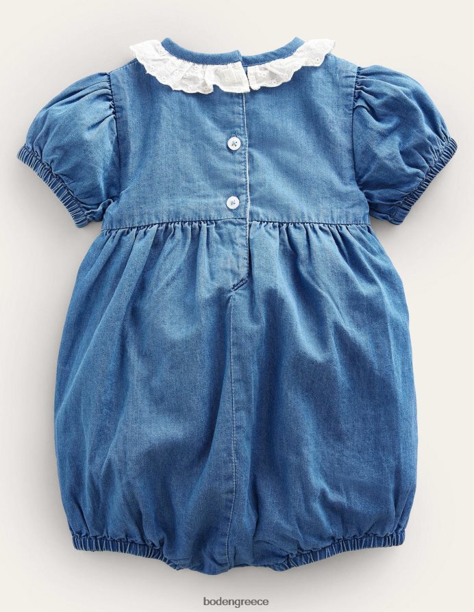 πάπιες chambray είδη ένδυσης υφαντό smocked romper Boden μωρό 464PH83440