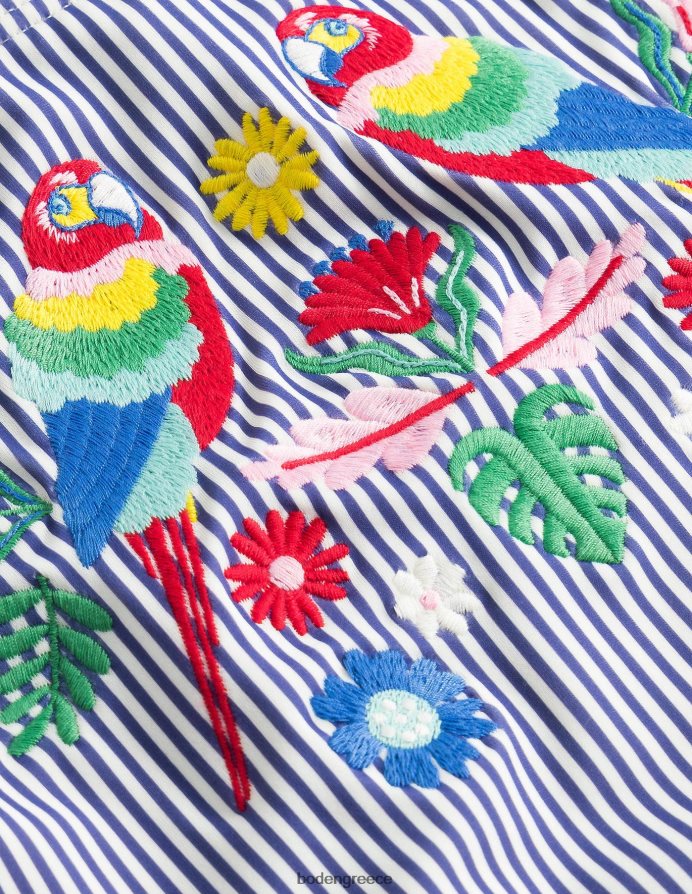 δεξιά ιβουάρ ρίγα & παπαγάλος είδη ένδυσης κεντητό μαγιό Boden μωρό 464PH83333