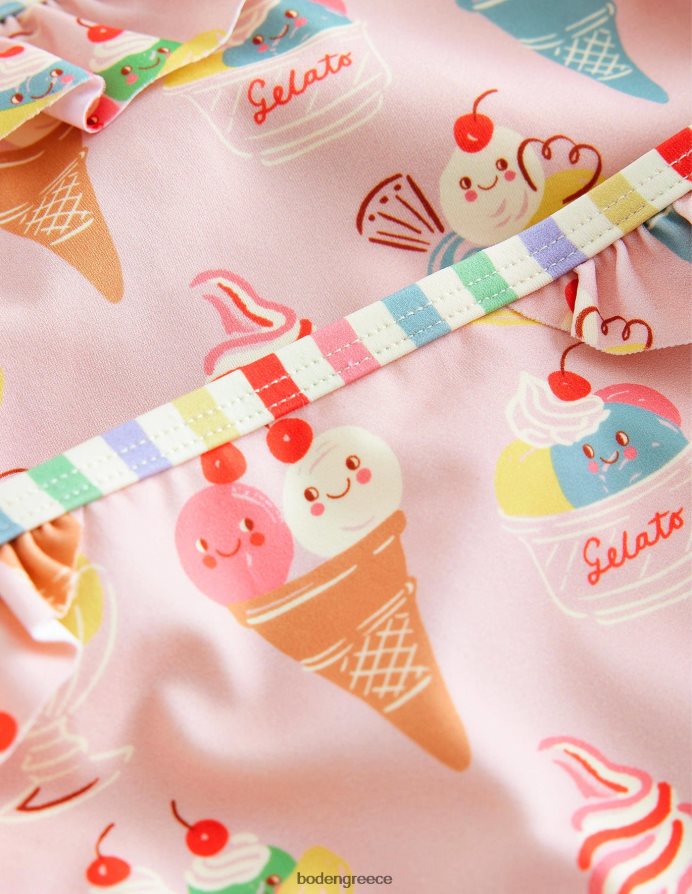 γαλλικό ροζ & μικρό παγωτό είδη ένδυσης δεμένο μπικίνι με κρότουλα Boden μωρό 464PH83375