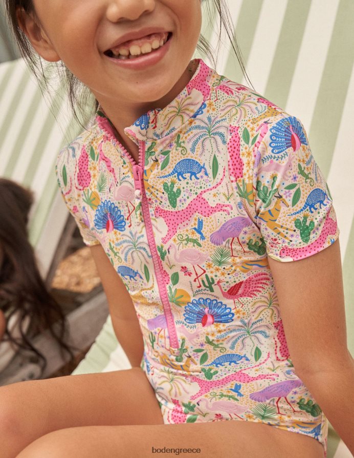 ζούγκλα πολλαπλών λεοπαρδάλεων είδη ένδυσης κοντομάνικο μαγιό Boden μωρό 464PH83449