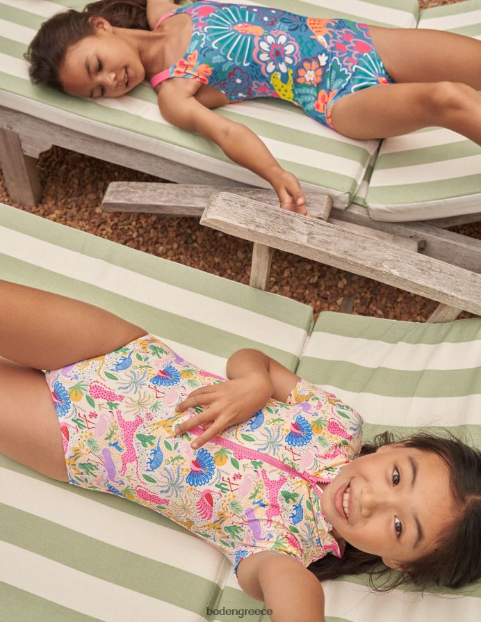 ζούγκλα πολλαπλών λεοπαρδάλεων είδη ένδυσης κοντομάνικο μαγιό Boden μωρό 464PH83449