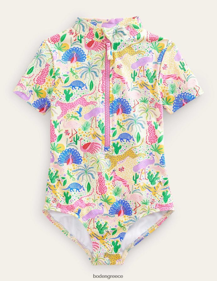 ζούγκλα πολλαπλών λεοπαρδάλεων είδη ένδυσης κοντομάνικο μαγιό Boden μωρό 464PH83449