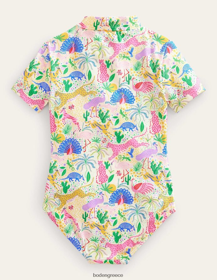 ζούγκλα πολλαπλών λεοπαρδάλεων είδη ένδυσης κοντομάνικο μαγιό Boden μωρό 464PH83449