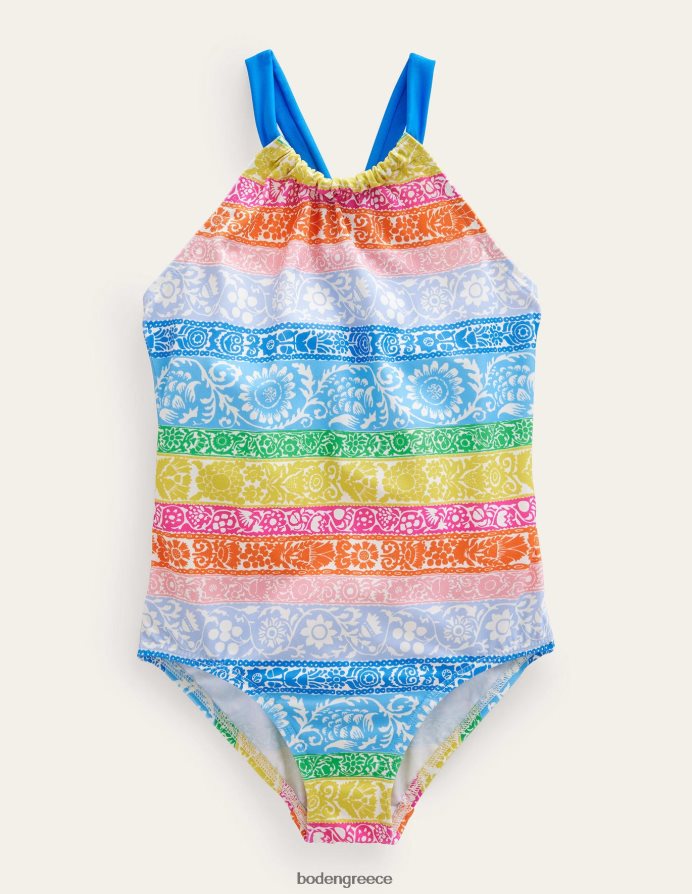 ιβουάρ & πολλαπλή ρίγα ταπετσαρίας είδη ένδυσης μαγιό με θηλιά Boden μωρό 464PH83457