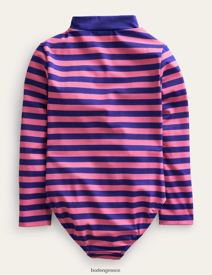 αζελέα και μπλε ρίγα είδη ένδυσης μακρυμάνικο μαγιό Boden μωρό 464PH8438