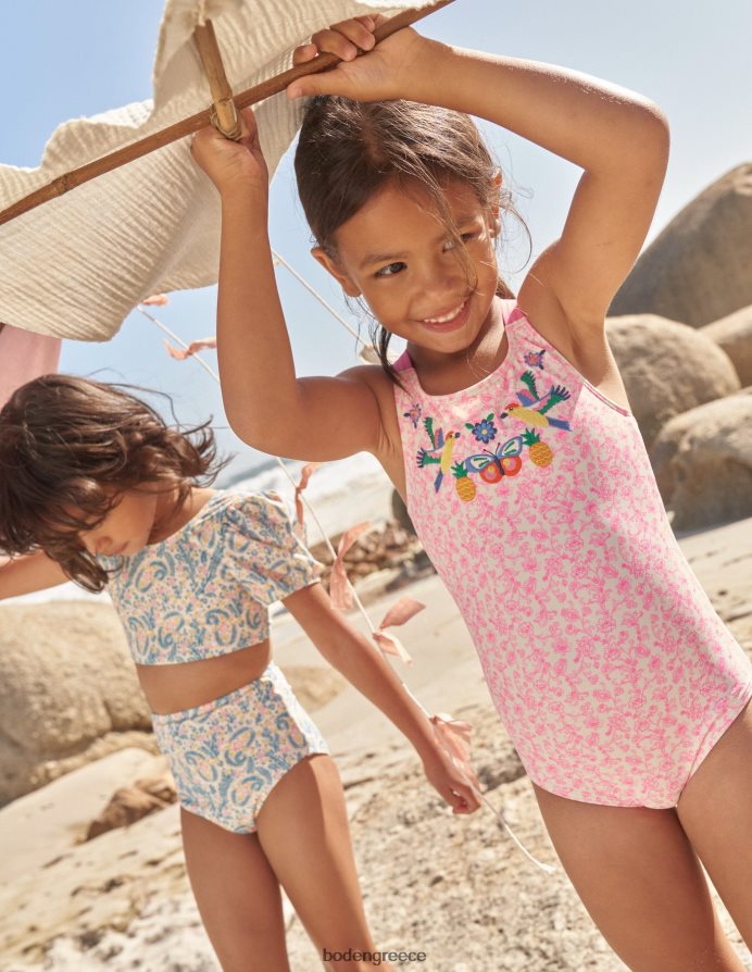 φεστιβάλ ροζ καλοκαιρινό κλήμα είδη ένδυσης κεντητό μαγιό Boden μωρό 464PH8441