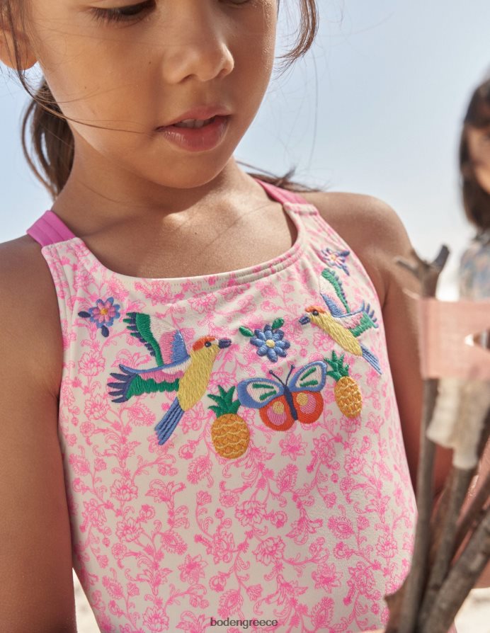 φεστιβάλ ροζ καλοκαιρινό κλήμα είδη ένδυσης κεντητό μαγιό Boden μωρό 464PH8441