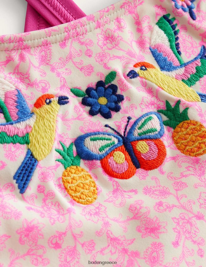 φεστιβάλ ροζ καλοκαιρινό κλήμα είδη ένδυσης κεντητό μαγιό Boden μωρό 464PH8441