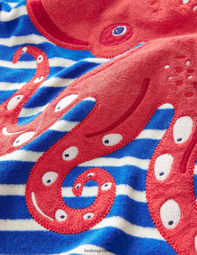 χταπόδι καμπάνα μπλε/ιβουάρ είδη ένδυσης απλικέ ριχτάρι για πετσέτα Boden μωρό 464PH8455