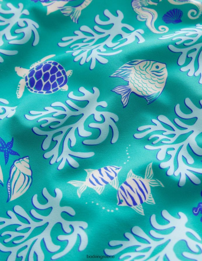 τροπική ανοιξιάτικη λιμνοθάλασσα είδη ένδυσης εμπριμέ μαγιό με φουσκωτά μανίκια Boden μωρό 464PH8473