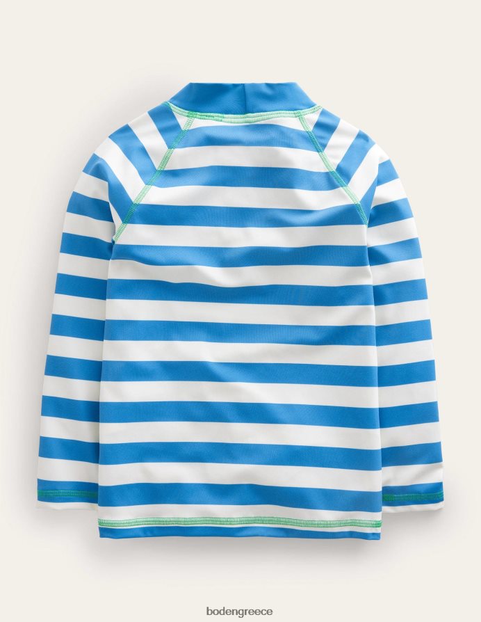 νησιώτικο μπλε και ιβουάρ ρίγα είδη ένδυσης λογότυπο εξανθημένο γιλέκο Boden μωρό 464PH8477