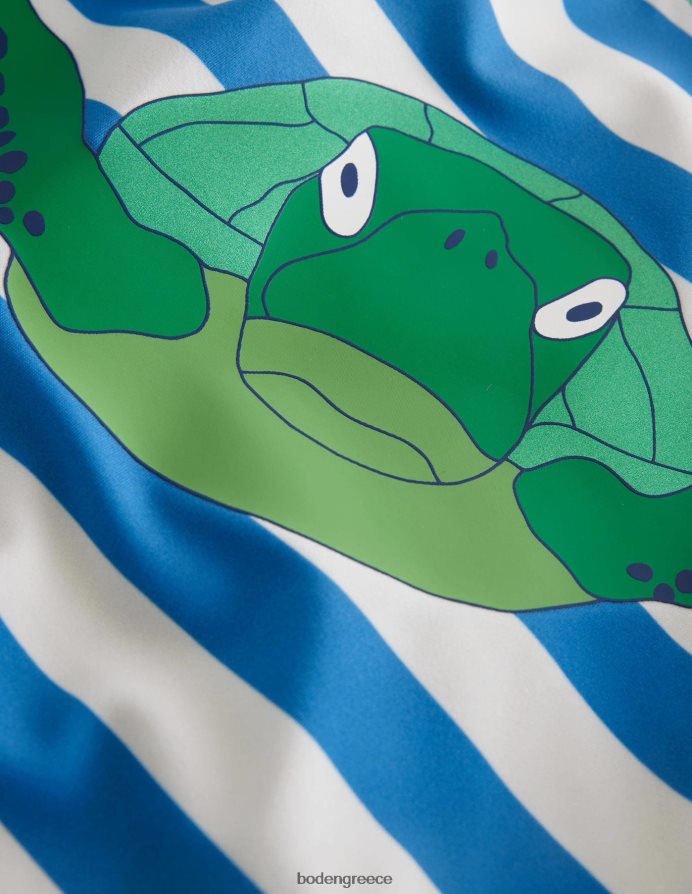 νησιώτικο μπλε και ιβουάρ ρίγα είδη ένδυσης λογότυπο εξανθημένο γιλέκο Boden μωρό 464PH8477