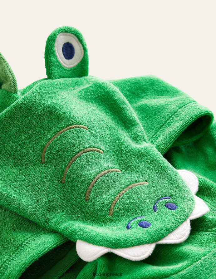 πράσινος/ιβουάρ κροκόδειλος είδη ένδυσης απλικέ ριχτάρι για πετσέτα Boden μωρό 464PH8484