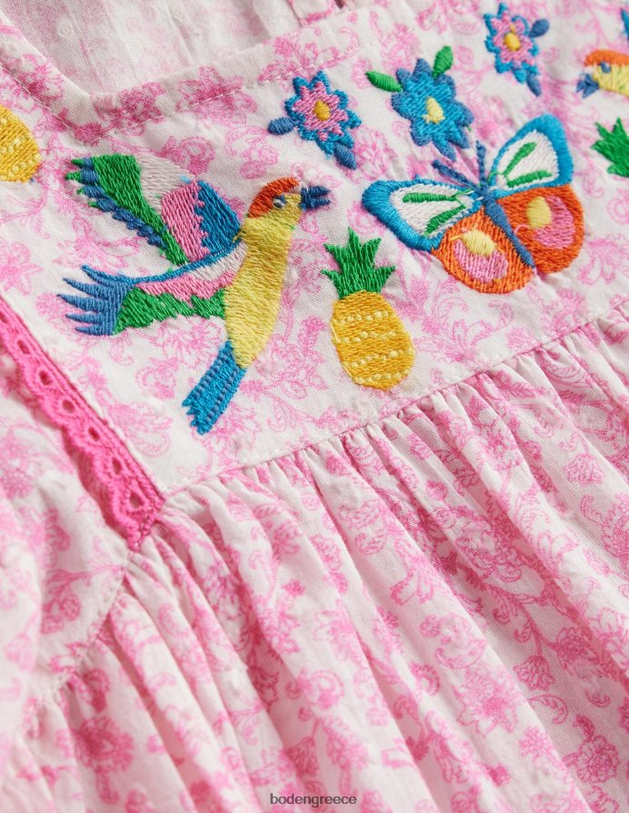 φεστιβάλ ροζ καλοκαιρινό κλήμα είδη ένδυσης κεντημένο floaty φόρεμα Boden μωρό 464PH8447