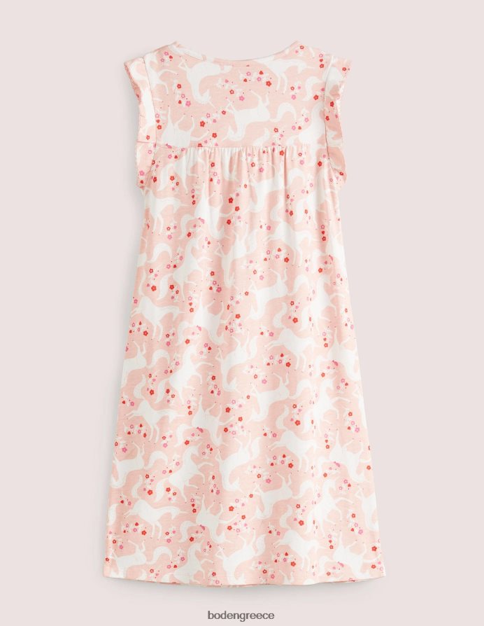 boto pink μονόκερος φλοράλ είδη ένδυσης εμπριμέ κοντομάνικο νυχτικό Boden μωρό 464PH8528