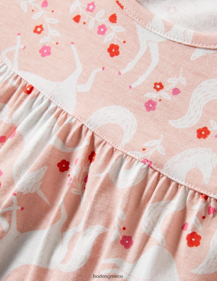 boto pink μονόκερος φλοράλ είδη ένδυσης εμπριμέ κοντομάνικο νυχτικό Boden μωρό 464PH8528