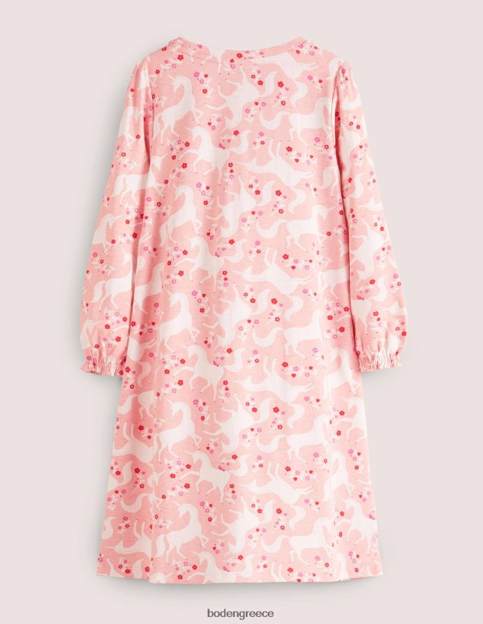 boto pink μονόκερος φλοράλ είδη ένδυσης εμπριμέ μακρυμάνικο νυχτικό Boden μωρό 464PH8531