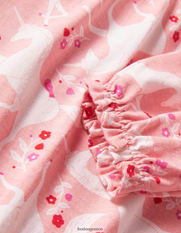 boto pink μονόκερος φλοράλ είδη ένδυσης εμπριμέ μακρυμάνικο νυχτικό Boden μωρό 464PH8531
