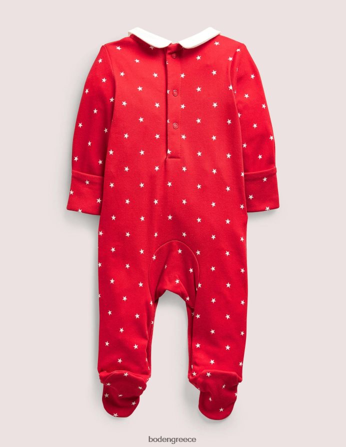 rockabilly κόκκινα αστέρια είδη ένδυσης νεογέννητο χριστουγεννιάτικο κοστούμι ύπνου Boden μωρό 464PH83327