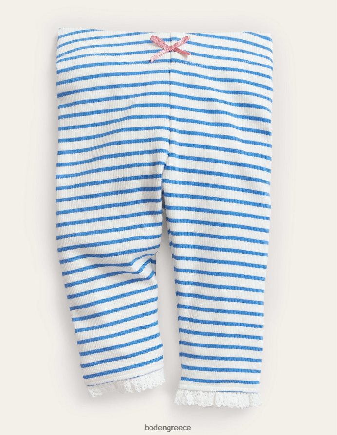 ιβουάρ/μπλε μολύβι είδη ένδυσης ριμπ δαντέλα κολάν Boden μωρό 464PH83467