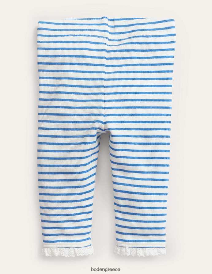 ιβουάρ/μπλε μολύβι είδη ένδυσης ριμπ δαντέλα κολάν Boden μωρό 464PH83467