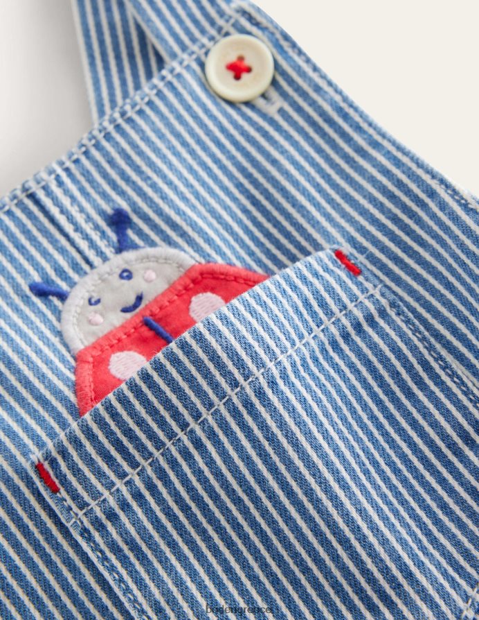 penzance μπλε/ιβουάρ ζωύφια είδη ένδυσης υφαντό απλικέ μπουντρούμι Boden μωρό 464PH83486