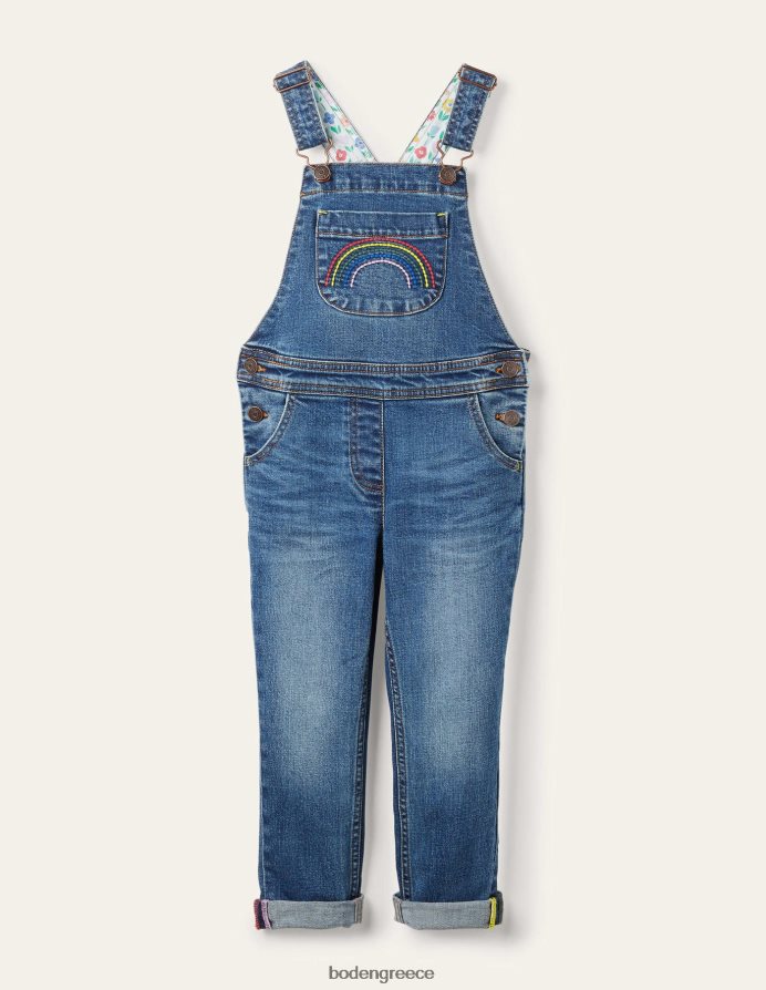 ελαφρύ vintage τζιν ουράνιο τόξο είδη ένδυσης fun dungaree Boden μωρό 464PH83493