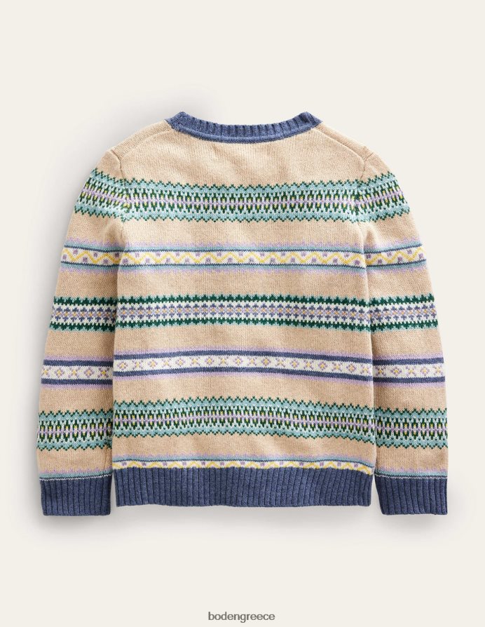 μαλακή πολλαπλή λωρίδα είδη ένδυσης Fair Isle stripe crew jumper Boden μωρό 464PH8535
