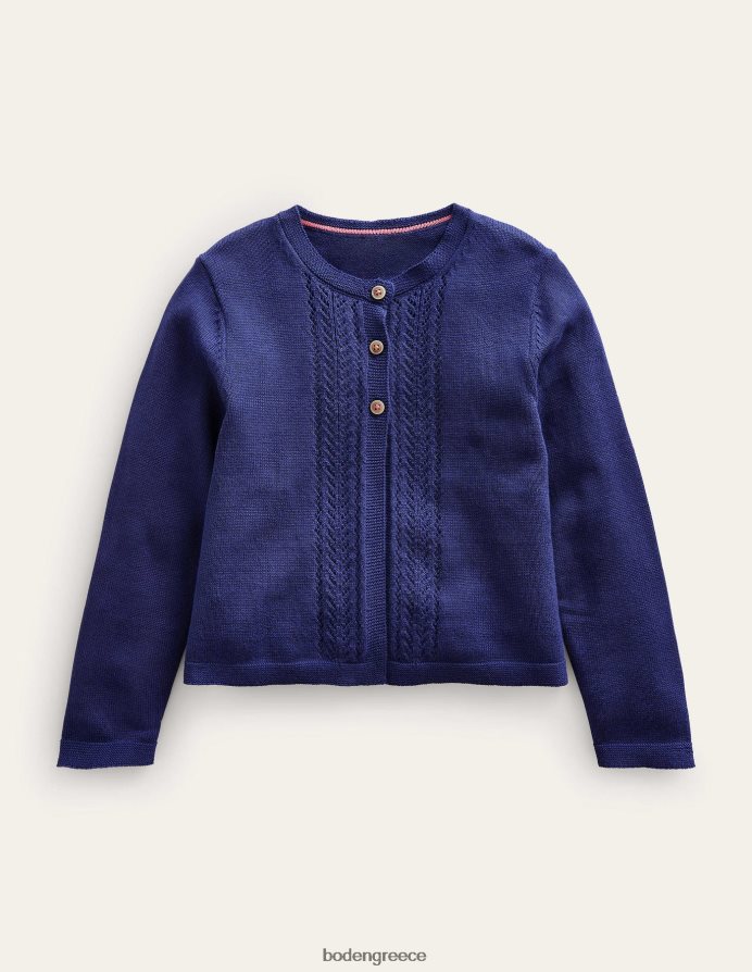 κολλεγιακό ναυτικό είδη ένδυσης βαμβακερή ζακέτα pointelle Boden μωρό 464PH8533
