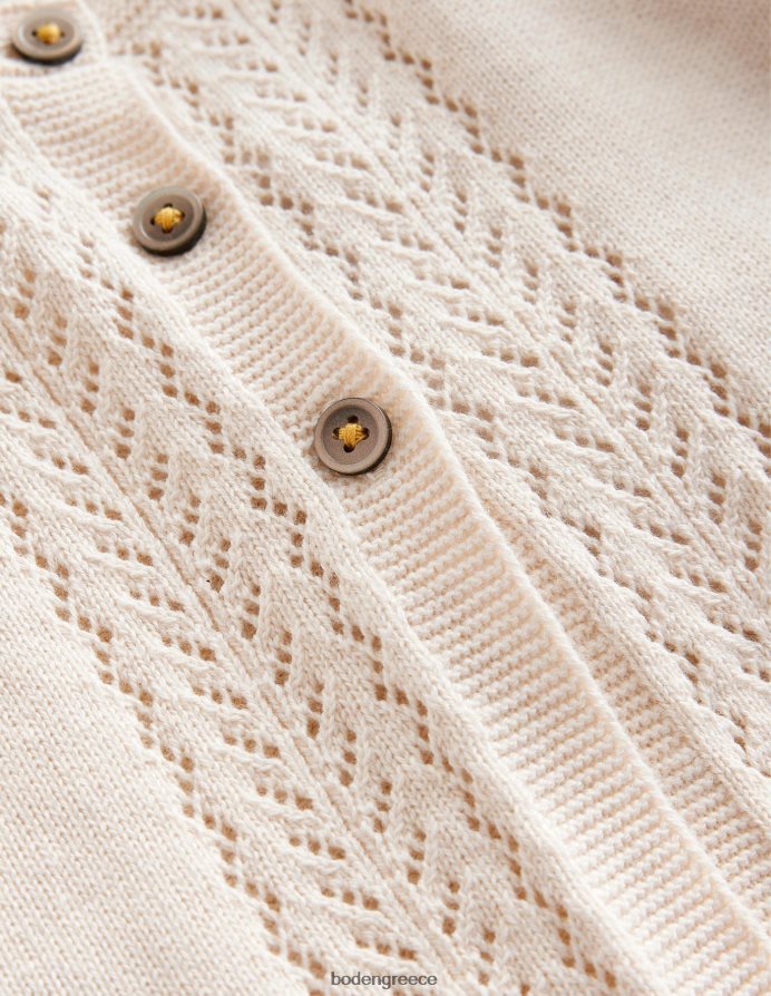 εκρού είδη ένδυσης βαμβακερή ζακέτα pointelle Boden μωρό 464PH8536